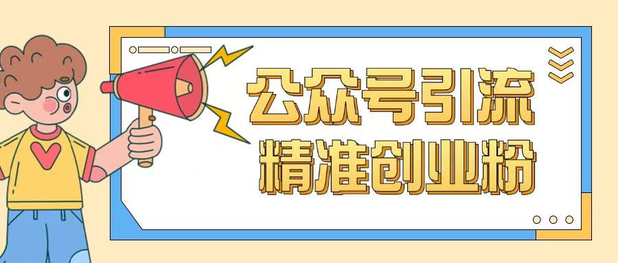 公众号引流创业粉玩法，0基础即可轻松掌握流量-搞钱利器