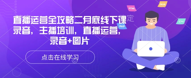 直播运营全攻略二月底线下课录音，主播培训，直播运营，录音+图片-搞钱利器