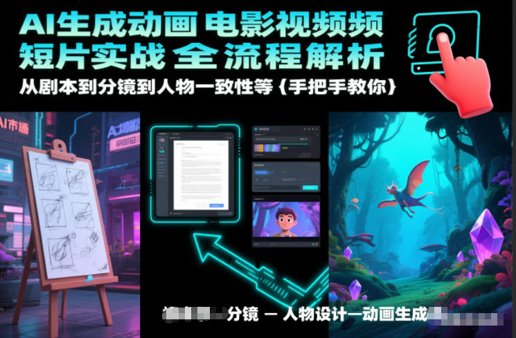 AI生成动画电影视频短片实战全流程解析，从剧本到分镜到人物一致性等手把手教你-搞钱利器