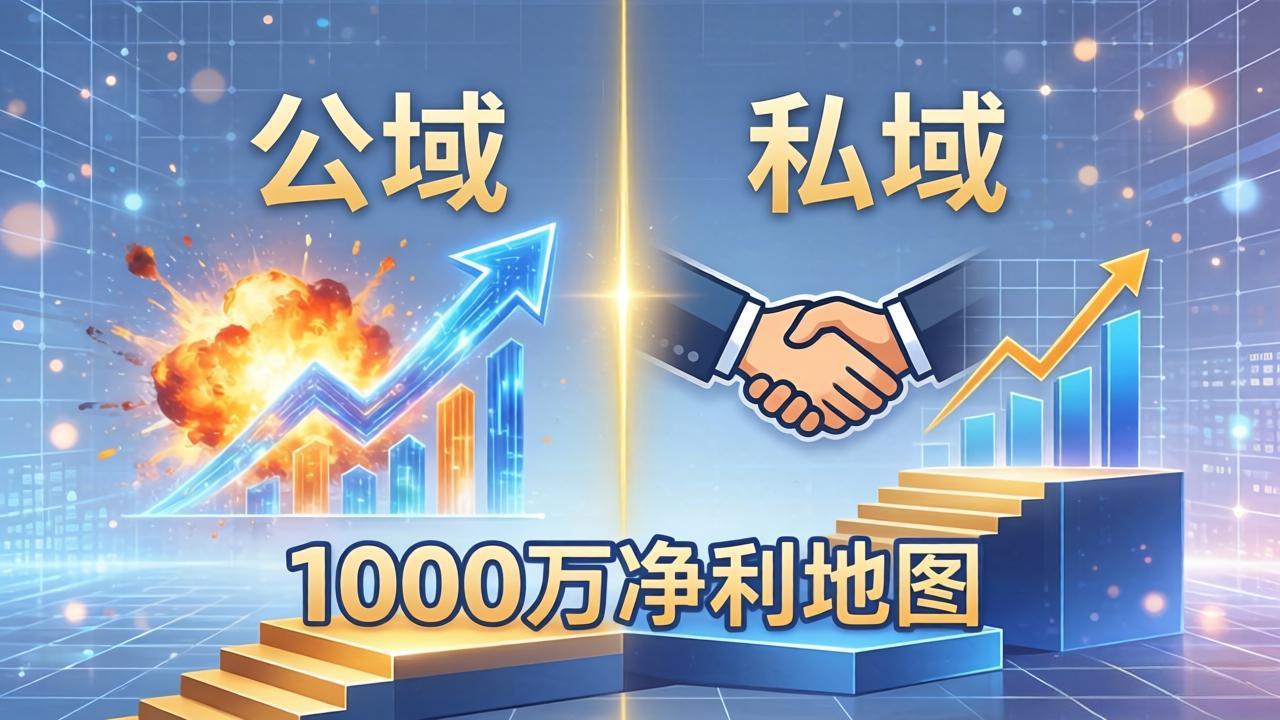 公域玩命出爆款，私域悄悄做成交：这套AI内训课，2026给你打通1000万净利的地图-搞钱利器