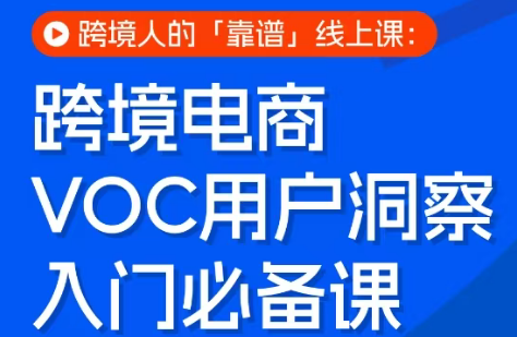 跨境电商VOC用户洞察入门必备课-搞钱利器