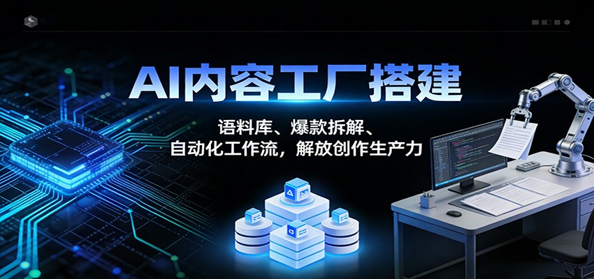 AI内容工厂搭建：语料库、爆款拆解、自动化工作流，解放创作生产力-搞钱利器