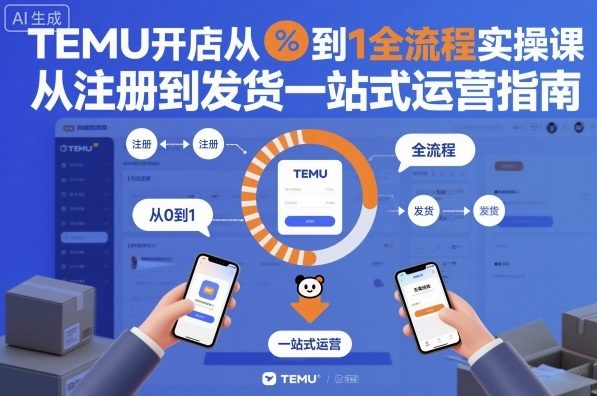TEMU开店从0到1全流程实操课,从注册到发货一站式运营指南-搞钱利器