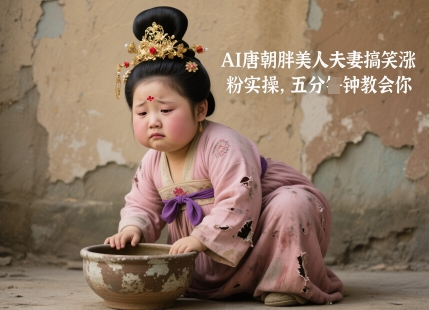 AI唐朝胖美人夫妻搞笑涨粉实操，五分钟教会你-搞钱利器