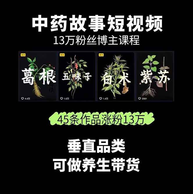 图片[2]-中药文化赛道：溯源故事开发，AI工具实战，平台运营，全方位解锁中医流量变现新路径-搞钱利器
