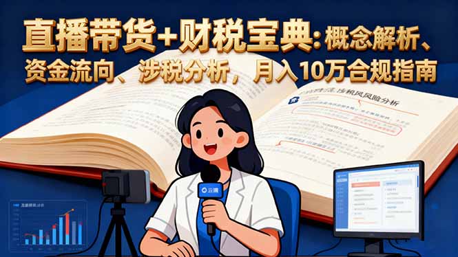 直播带货+财税宝典：概念解析、资金流向、涉税分析，月入10万合规指南-搞钱利器