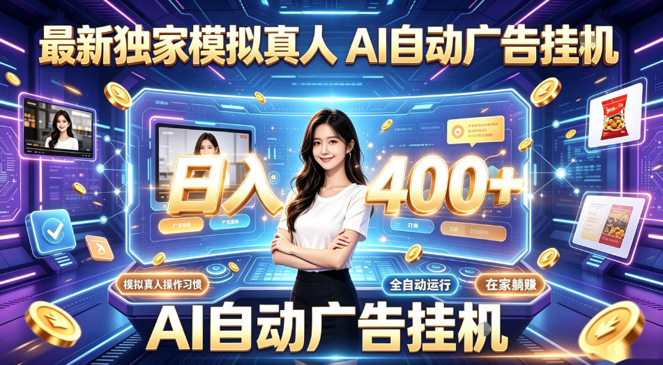 最新独家模拟真人，AI自动挂号挂G，日入400+，全程全自动运行，无需人工【揭秘】-搞钱利器