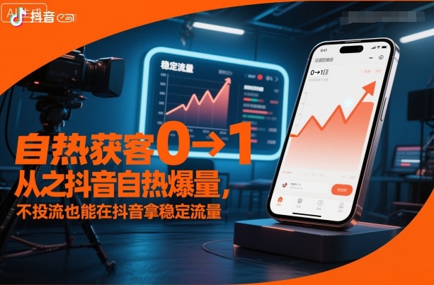 自热获客从0到1之抖音自热爆量，不投流也能在抖音拿稳定流量-搞钱利器