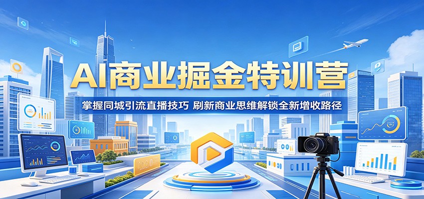 AI商业掘金特训营：掌握同城引流直播技巧，刷新商业思维解锁全新增收路径-搞钱利器