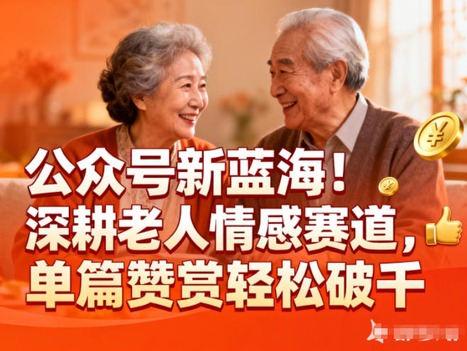 公众号新蓝海！深耕老人情感赛道，单篇赞赏轻松破1k-搞钱利器