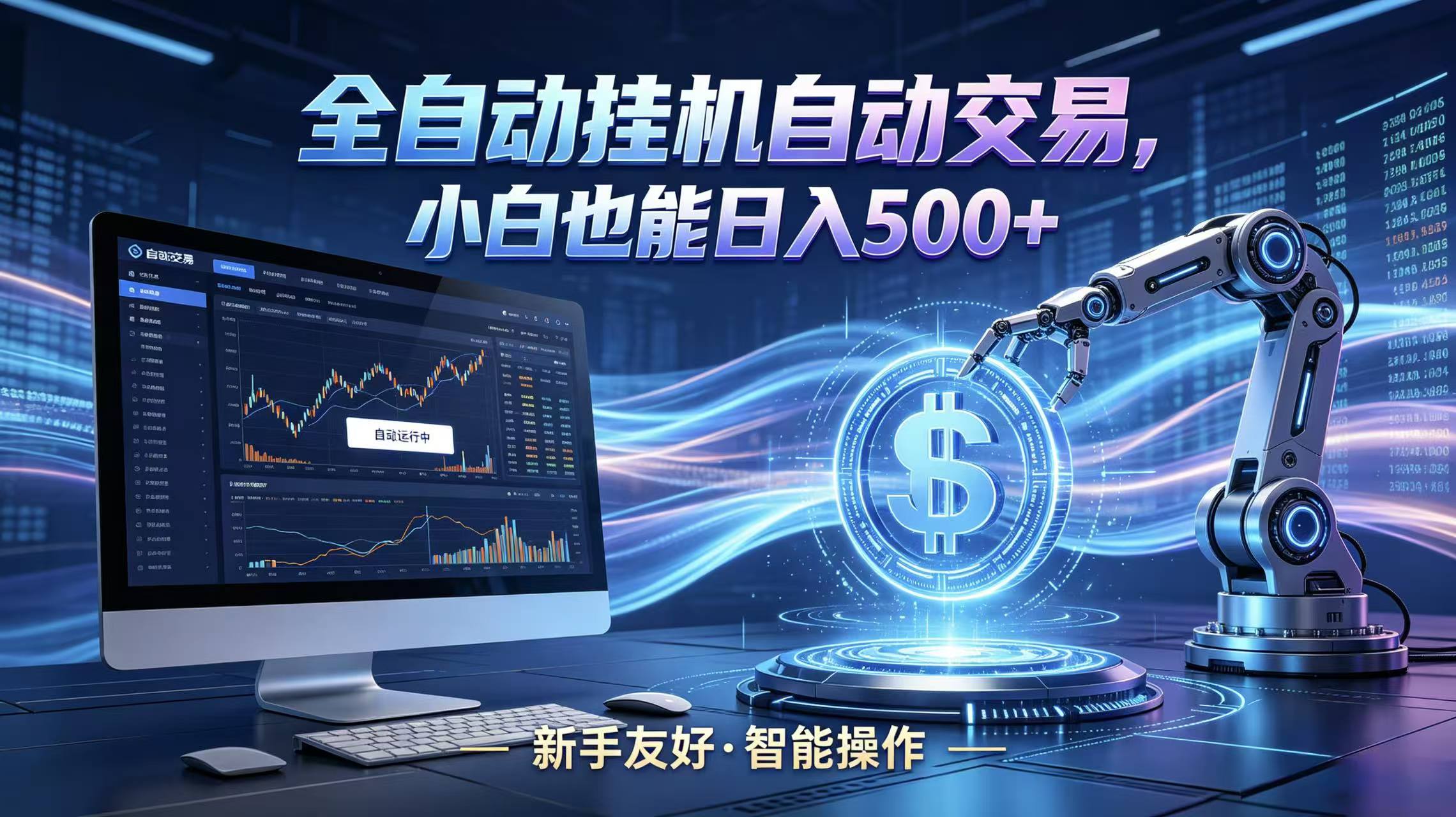 全新智能化交易助手，傻瓜式操作，小白也能快速上手，轻松实现日入500+-搞钱利器