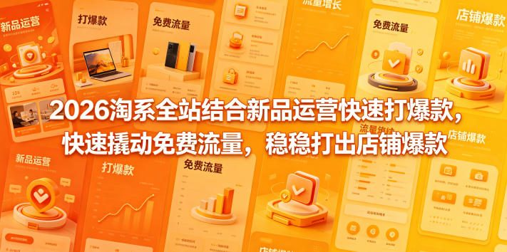 2026淘系全站结合新品运营快速打爆款，快速撬动免费流量，稳稳打出店铺爆款(更新5月12日)-搞钱利器
