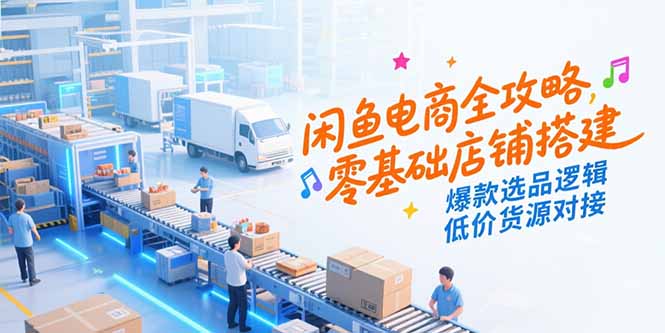 闲鱼电商全攻略，零基础店铺搭建，爆款选品逻辑，低价货源对接-搞钱利器
