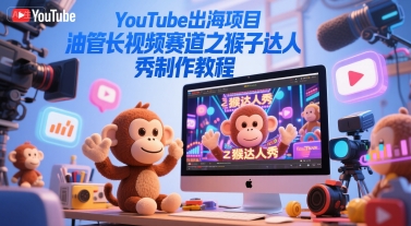 YouTube出海项目，油管长视频赛道之猴子达人秀制作教程-搞钱利器