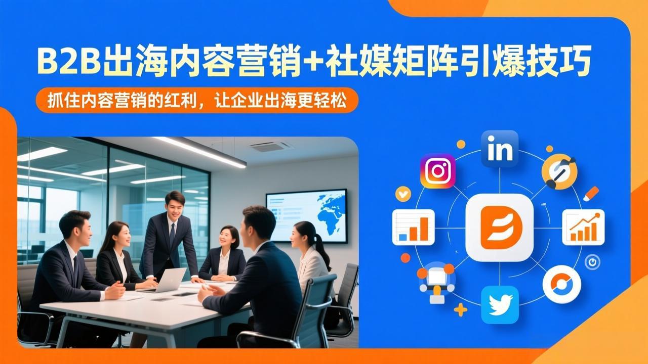 B2B出海内容营销+社媒矩阵引爆技巧：抓住内容营销的红利，让企业出海更轻松-搞钱利器
