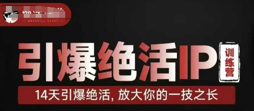 引爆绝活IP训练营，14天引爆绝活，放大你的一技之长-搞钱利器