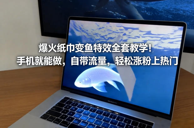 爆火纸巾变鱼特效全套教学!手机就能做,自带流量,轻松涨粉上热门-搞钱利器