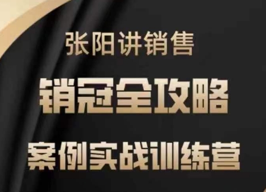 张阳讲销售实战训练营，​案例实战训练，销冠全攻略-搞钱利器