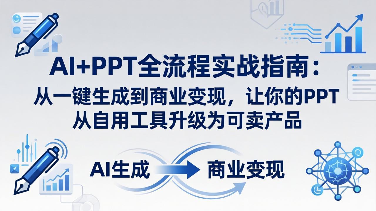 AI+PPT全流程实战指南-更新4月21：从一键生成到商业变现，让你的PPT从自用工具升级为可卖产品-搞钱利器