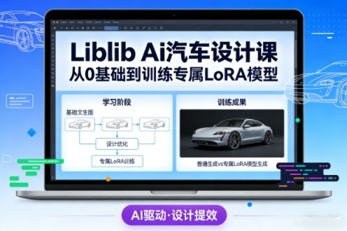 Liblib Ai汽车设计课，从0基础文生图，到教你训练专属设计和风格LoRA模型-搞钱利器