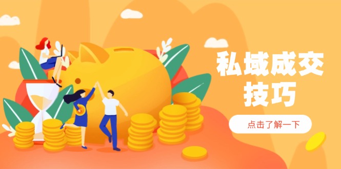 私域成交技巧，帮你从入门到精通，破解四大痛点，快速变现，轻松收钱-搞钱利器