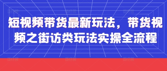 短视频带货最新玩法，带货视频之街访类玩法实操全流程-搞钱利器