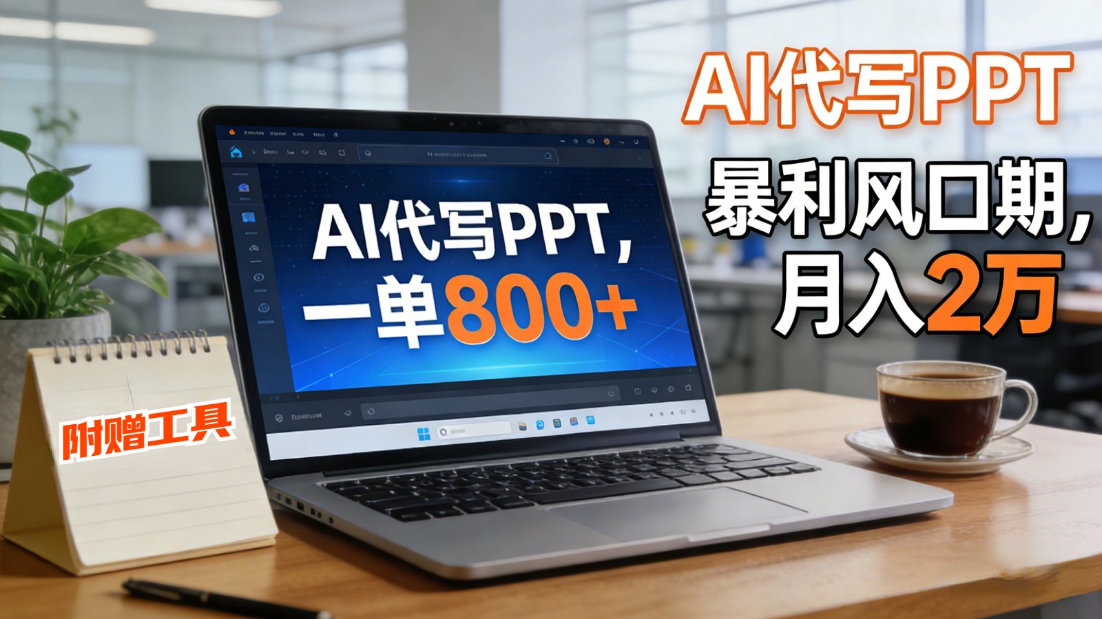 AI 代写做 PPT！一单狂赚 800+，风口期月入 2 万(工具 + 提示词直接送)-搞钱利器