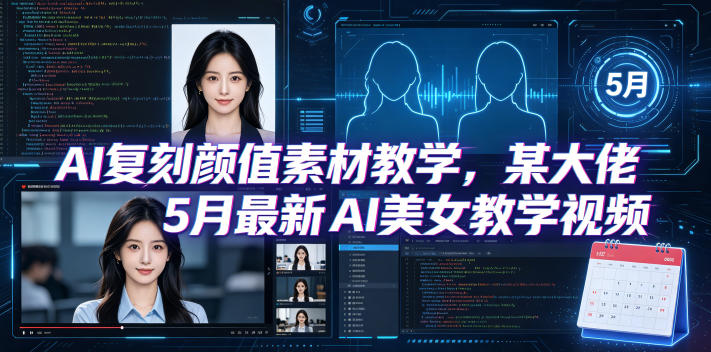 AI复刻颜值素材教学，某大佬5月最新AI美女教学视频，内含4月好物复刻教学-搞钱利器