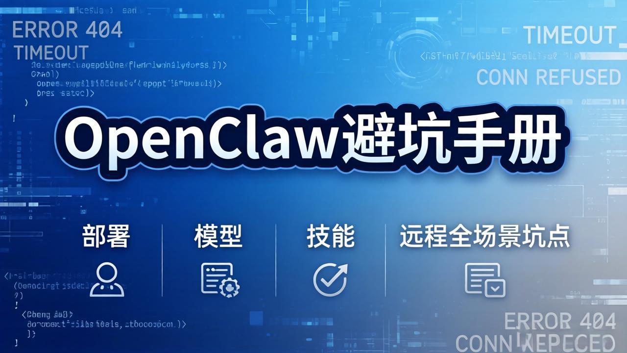 OpenClaw避坑手册：部署+模型+技能+远程全场景坑点，一次性给你说全，少走弯路-搞钱利器
