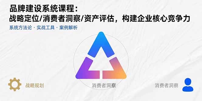 品牌建设系统课程：战略定位/消费者洞察/资产评估，构建企业核心竞争力-搞钱利器