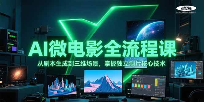 AI微电影全流程课，从剧本生成到三维场景，掌握独立制片核心技术-搞钱利器