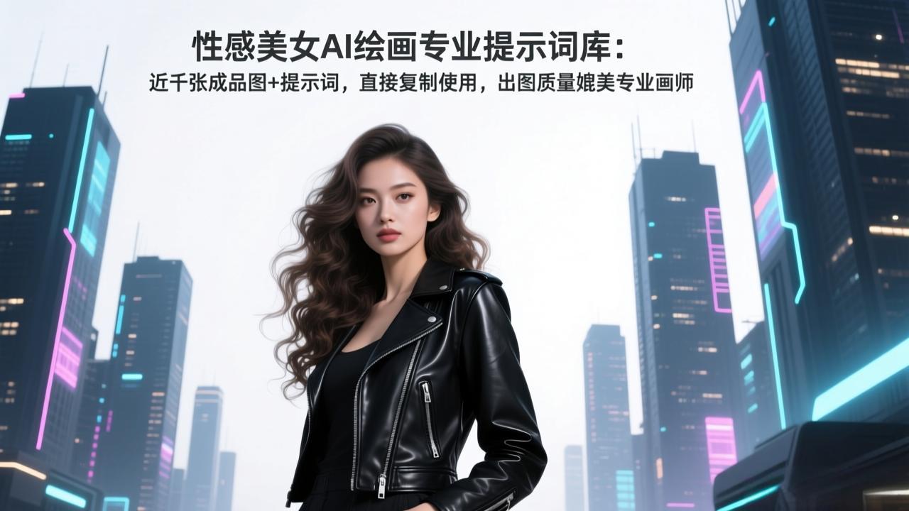 性感美女AI绘画专业提示词库：近千张成品图+提示词，直接复制使用，出图质量媲美专业画师-搞钱利器
