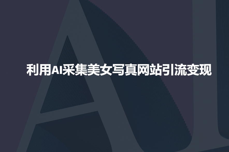 利用AI采集美女写真网站引流变现，引流嘎嘎的-搞钱利器