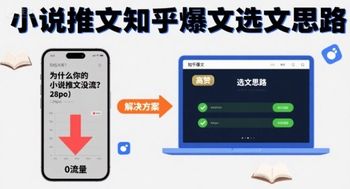 为什么你的小说推文没流量？小说推文知乎爆文选文思路-搞钱利器