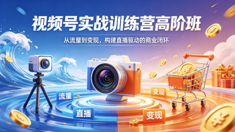 视频号实战训练营高阶班，从流量到变现，构建直播驱动的商业闭环(26年4月)-搞钱利器