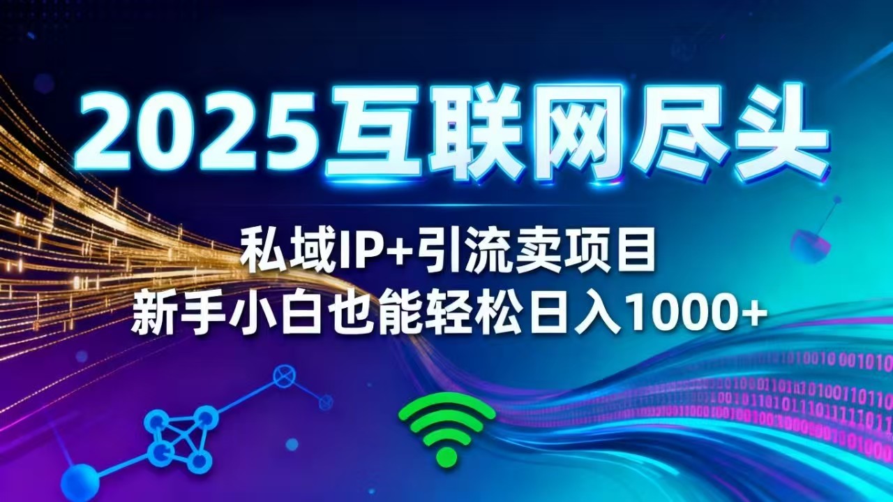 2025网创尽头王炸项目！私域 IP + 精准引流，新手小白在家躺赚日入 1000+-搞钱利器