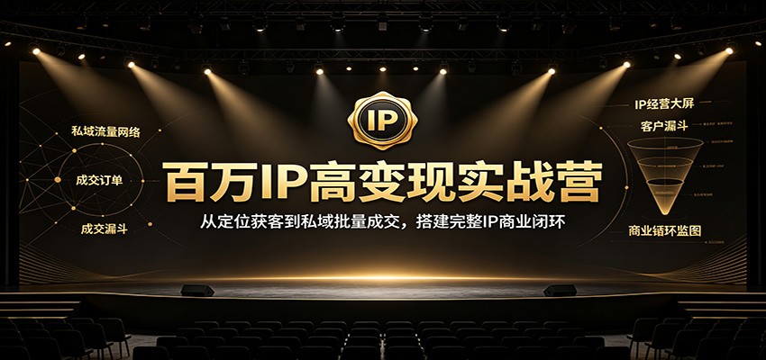 百万IP高变现实战营：从定位获客到私域批量成交，搭建完整IP商业闭环-搞钱利器