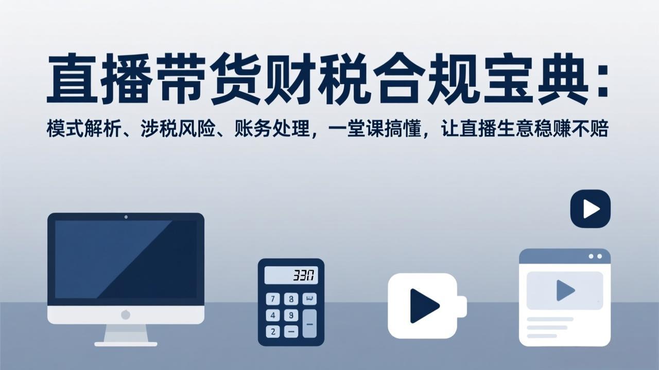 直播带货财税合规宝典：模式解析、涉税风险、账务处理，一堂课搞懂，让直播生意稳赚不赔-搞钱利器