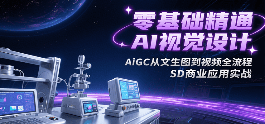 零基础精通AI视觉设计，AiGC从文生图到视频全流程，SD商业应用实战-搞钱利器