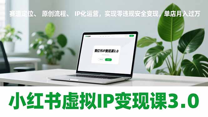 小红书虚拟IP变现课3.0，赛道定位、原创流程、IP化运营，实现零违规安全变现，单店月入过万-搞钱利器