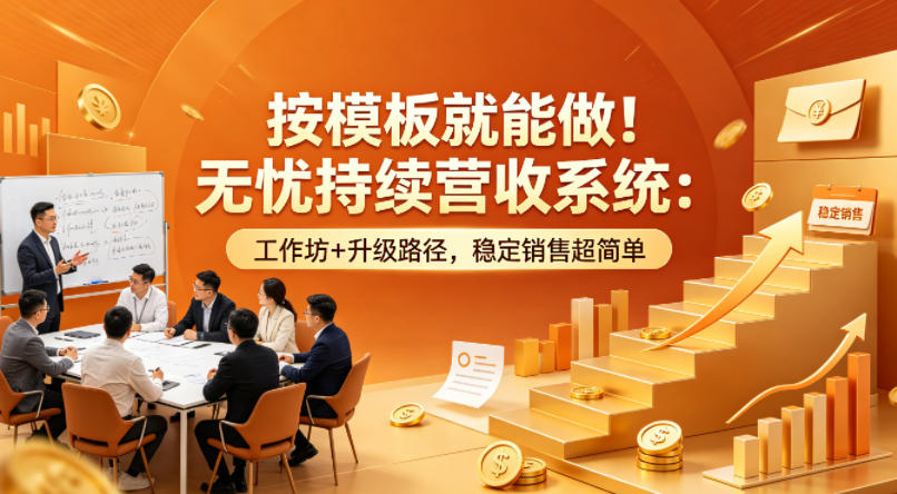 按模板就能做！无忧持续营收系统：工作坊+升级路径，稳定销售超简单【原创双语字幕】-搞钱利器