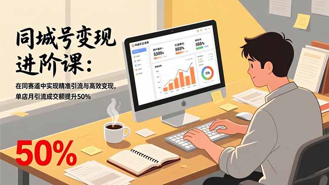 同城号变现进阶课：在同城赛道中实现精准引流与高效变现，单店月引流成交额提升50%-搞钱利器
