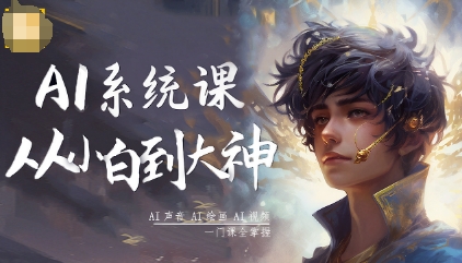 AI系统课程，从小白到大神系统学AI，AI声音-AI绘画-AI视频一门课全掌握-搞钱利器