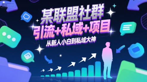 某联盟社群，引流+私域+项目，从新人小白到私域大神-搞钱利器