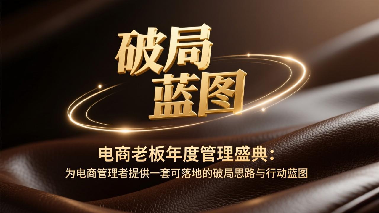 电商老板年度管理盛典：为电商管理者提供一套可落地的破局思路与行动蓝图-搞钱利器