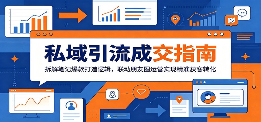 私域引流成交指南：拆解笔记爆款打造逻辑，联动朋友圈运营实现精准获客转化-搞钱利器