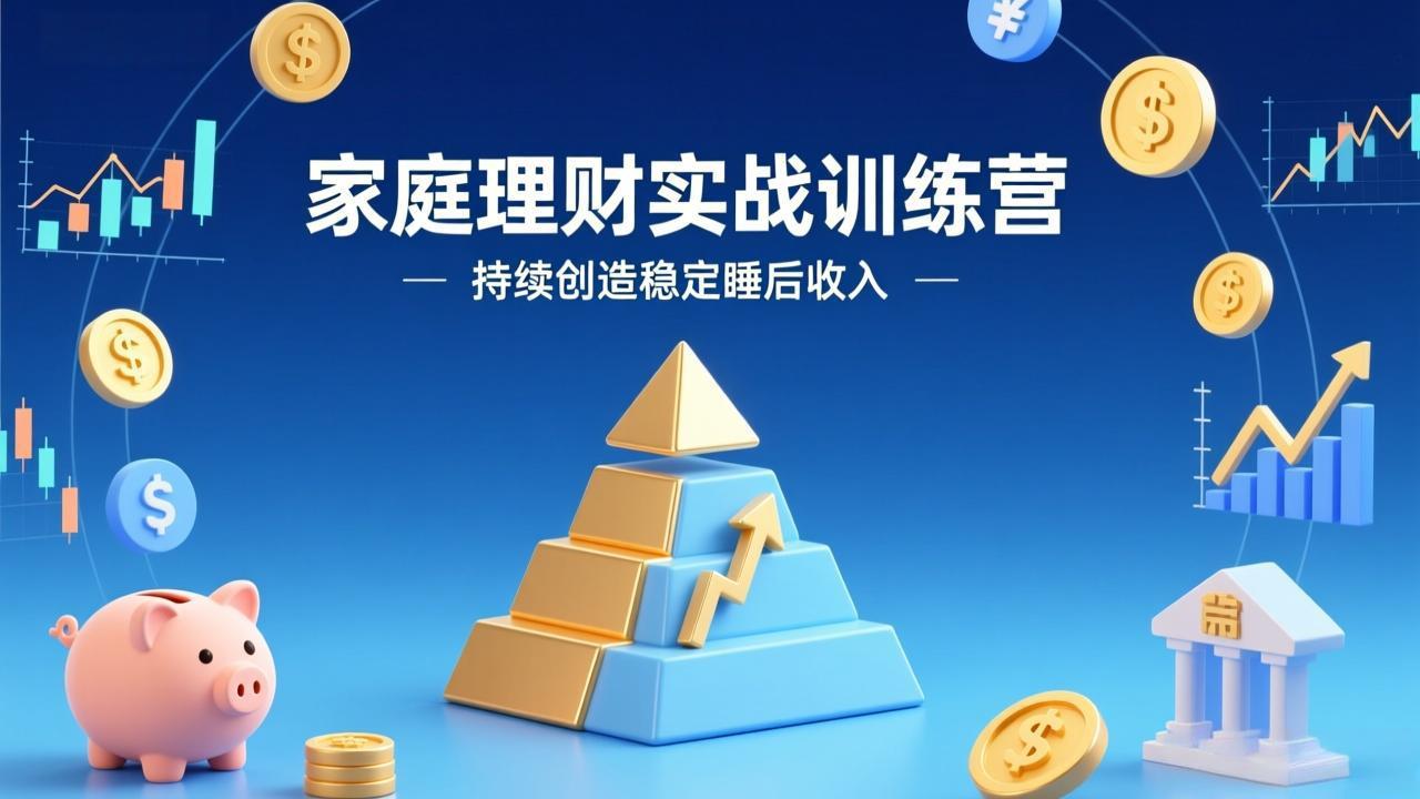 家庭理财实战训练营：从0到1建体系，三阶进阶层层递进，助你持续创造稳定睡后收入-搞钱利器