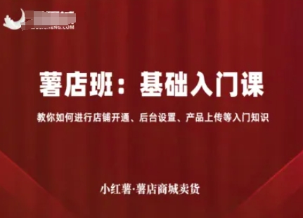 小红薯薯店商城卖货，基础入门课，教你如何进行店铺开通、后台设置、产品上传等入门知识-搞钱利器