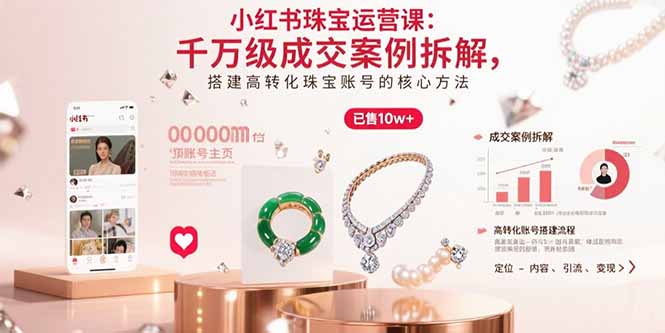 小红书珠宝运营课：千万级成交案例拆解，搭建高转化珠宝账号的核心方法-搞钱利器