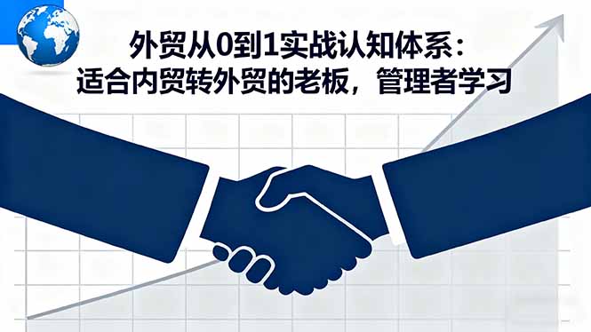 外贸从0到1实战认知体系：适合内贸转外贸的老板，管理者学习-搞钱利器
